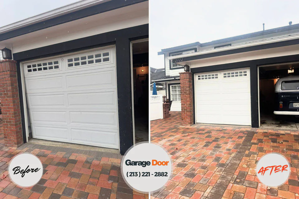 Before and after: garage door repair Silver Springs Shores East, FL